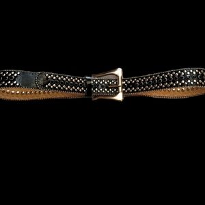 Unisex Rhinestone leather belt